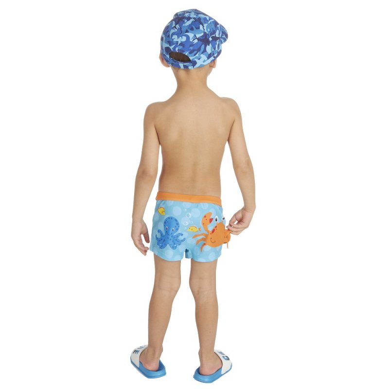 Caleçon de bain fantaisie Vie marine bleu