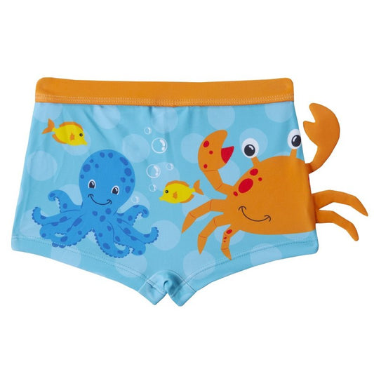 Traje de baño de natación azul con motivos marinos de fantasía