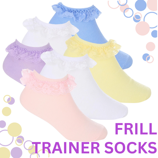 Lot de 3 paires de socquettes avec volant en dentelle